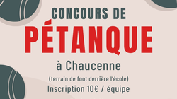 Concours en Doublette le 20 mai 2024 - Chaucenne - 25170