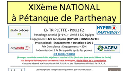 Concours en Triplette le 28 septembre 2024 - Parthenay - 79200