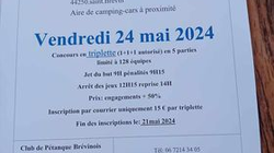 Concours en Triplette le 24 mai 2024 - Saint-Brevin-les-Pins - 44250