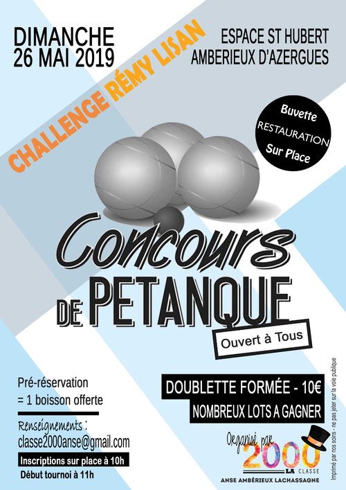 Concours de pétanque en Doublette - Ambérieux