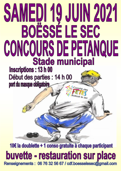 Concours de pétanque en Doublette - Boëssé-le-Sec