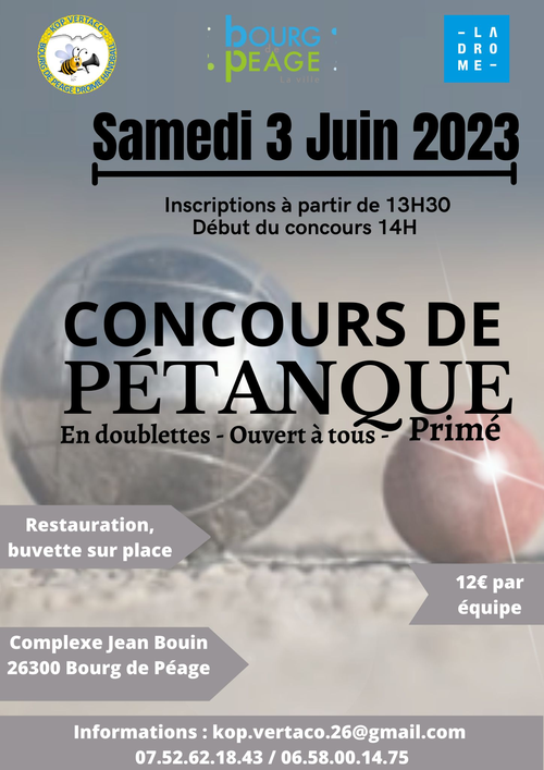 Concours de pétanque en Doublette - Bourg-de-Péage