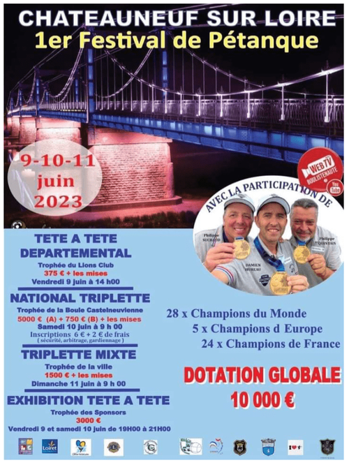Concours de pétanque en Triplette - Grand Prix - Châteauneuf-sur-Loire