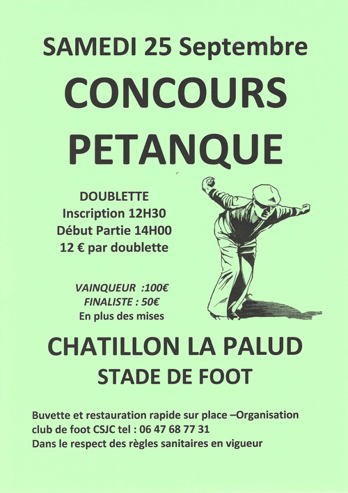 Concours de pétanque en Doublette - Châtillon-la-Palud