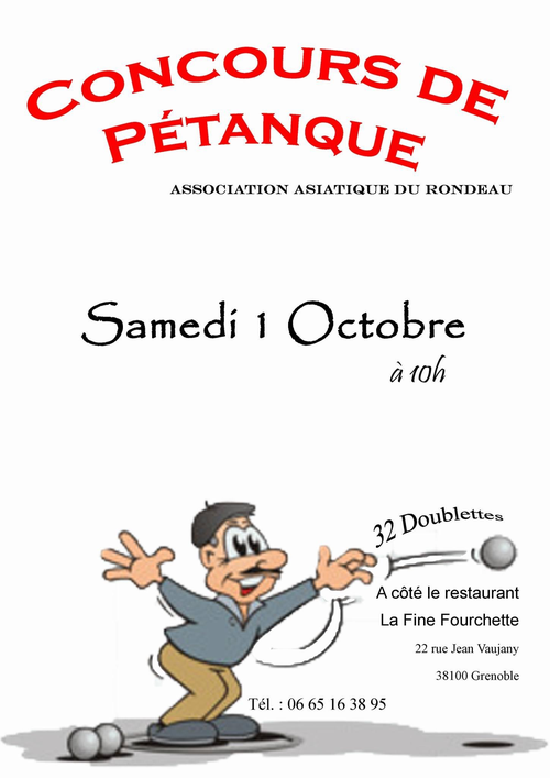 Concours de pétanque en Doublette - Grenoble