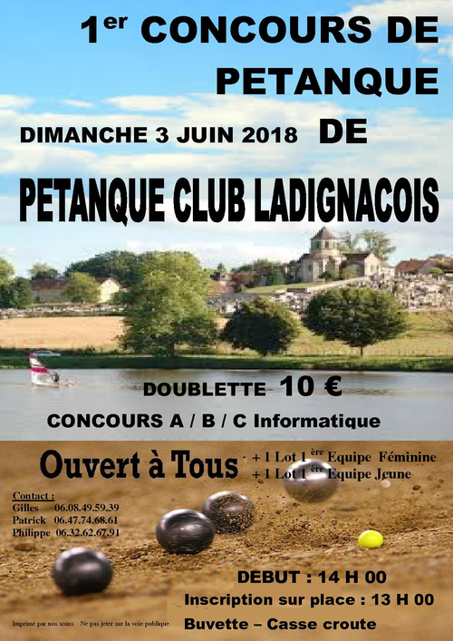 Concours de pétanque en Doublette - Ladignac-le-Long