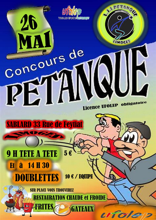 Concours de pétanque en Doublette - Départemental - Limoges