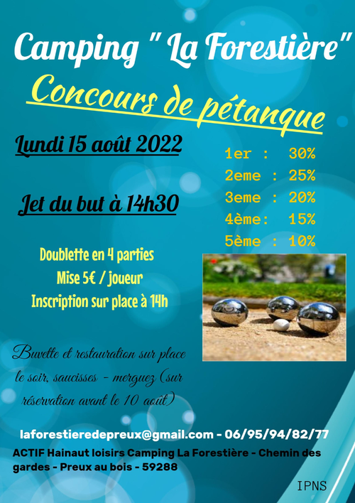 Concours de pétanque en Doublette - Preux-au-Bois