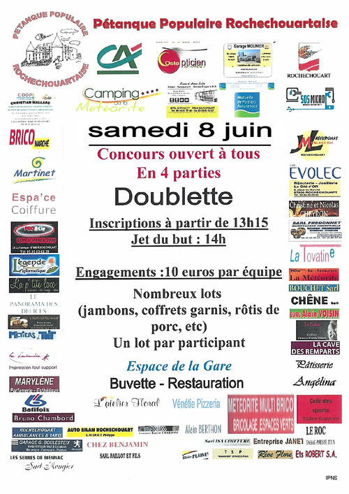 Concours de pétanque en Doublette - Rochechouart