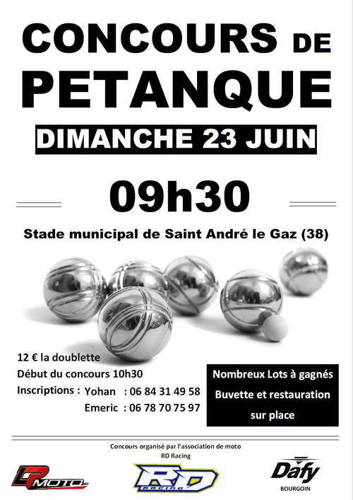 Concours de pétanque en Doublette - Saint-André-le-Gaz