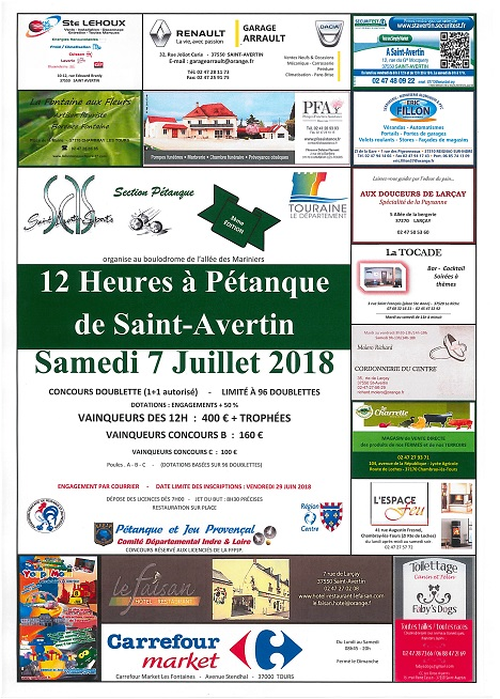 Concours de pétanque en Doublette - Saint-Avertin