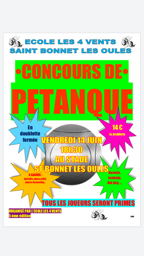 Concours de pétanque en Doublette - Saint-Bonnet-les-Oules