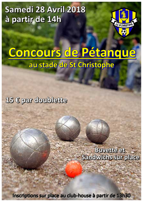 Concours de pétanque en Doublette - Saint-Christophe