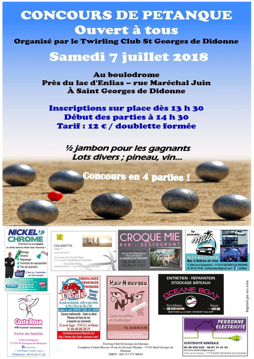 Concours de pétanque en Tête à tête - Saint-Georges-de-Didonne