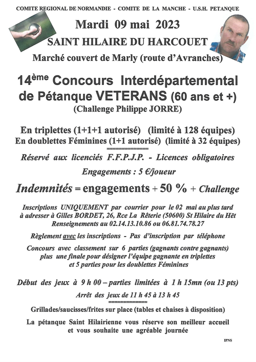 Concours de pétanque en Triplette - Départemental - Saint-Hilaire-du-Harcouët