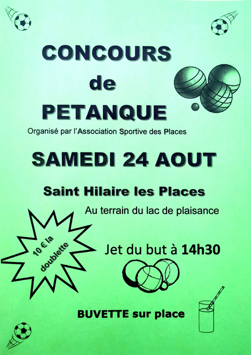 Concours de pétanque en Doublette - Saint-Hilaire-les-Places