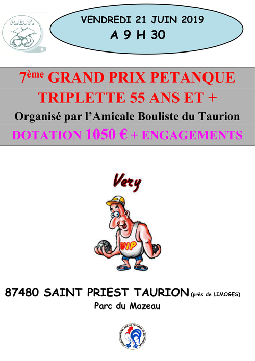 Concours de pétanque en Triplette - Régional - Saint-Priest-Taurion