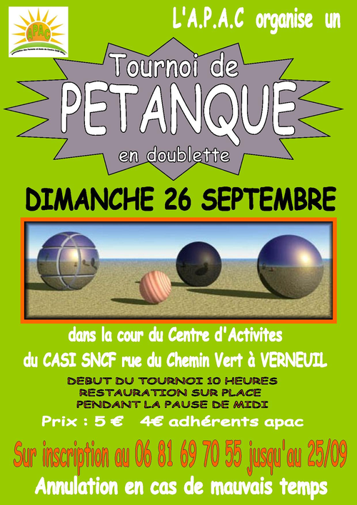 Concours de pétanque en Doublette - Verneuil-sur-Seine