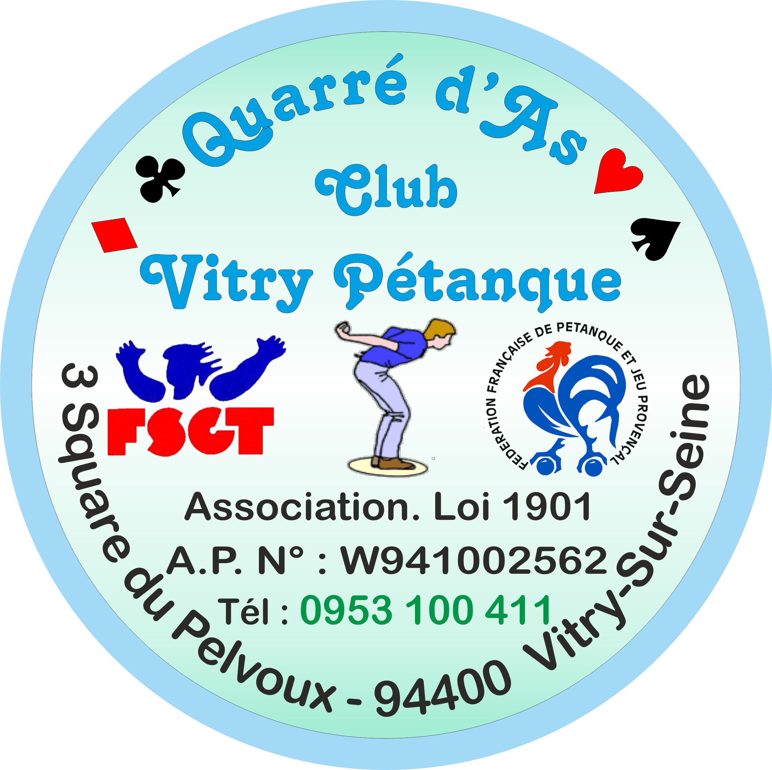 Logo du club de pétanque Quarré d’As Vitry Pétanque  - club à Vitry-sur-Seine - 94400