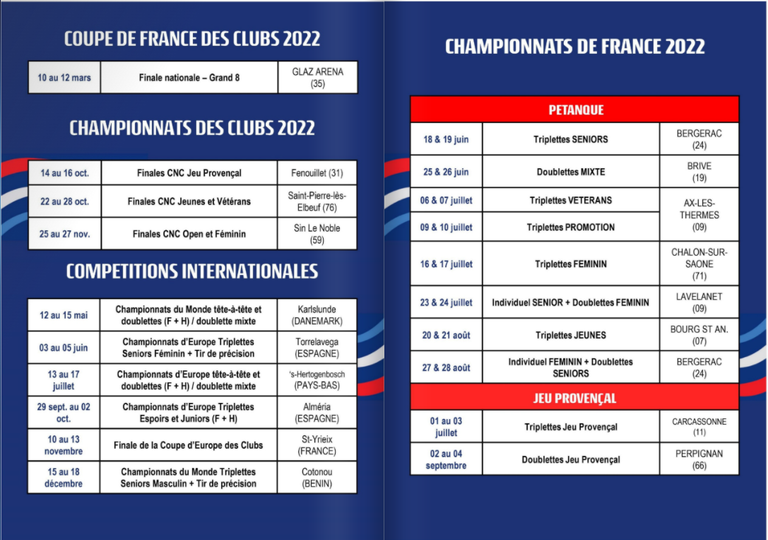 Championnats et coupe de france de pétanque 2022 - Actualité Pétanque Génération