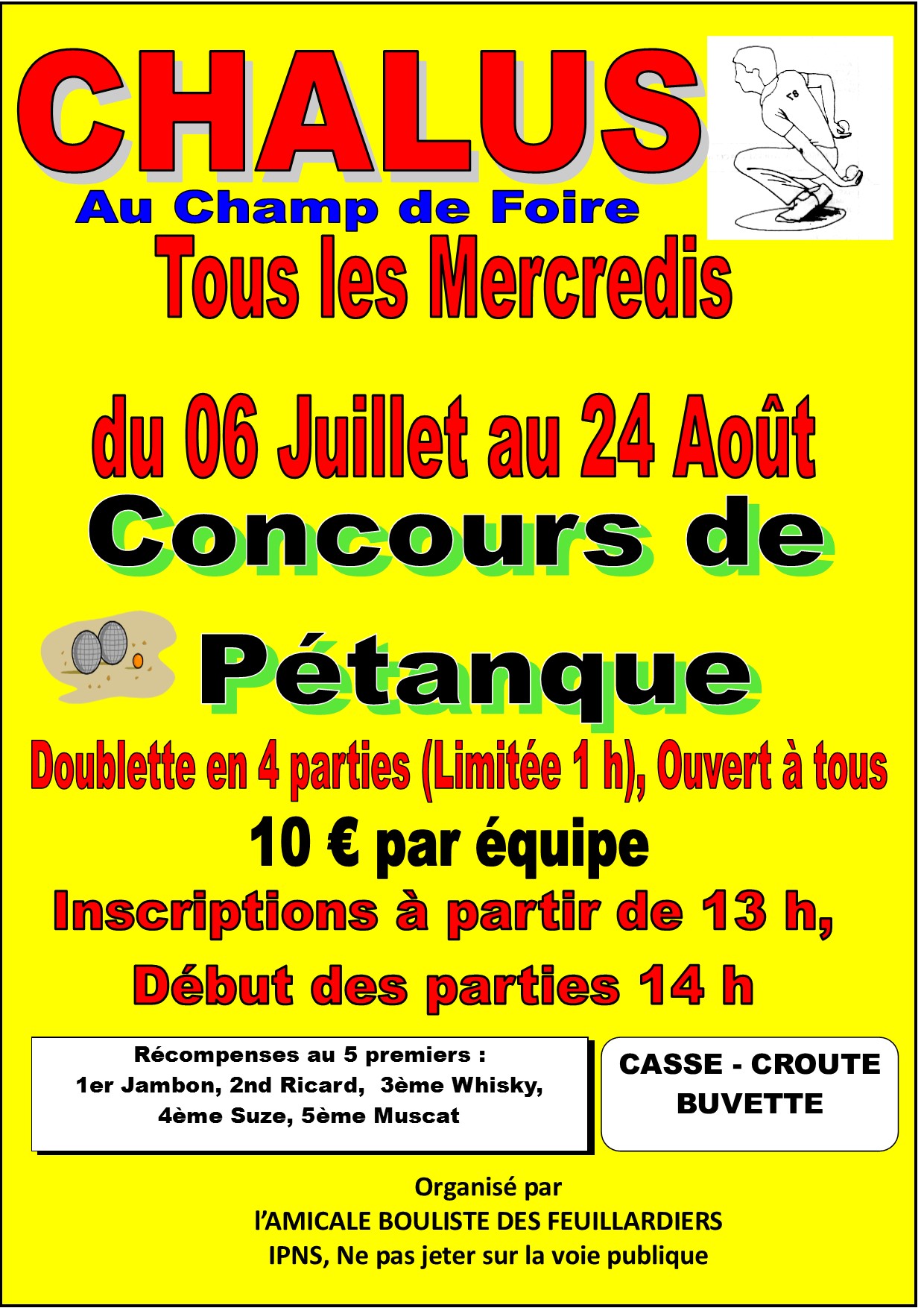 Concours De Pétanque Ouvert à Tous En Lot-et-garonne Concours de pétanque Ouvert à tous - Châlus - 27 juillet 2016 - Doublette