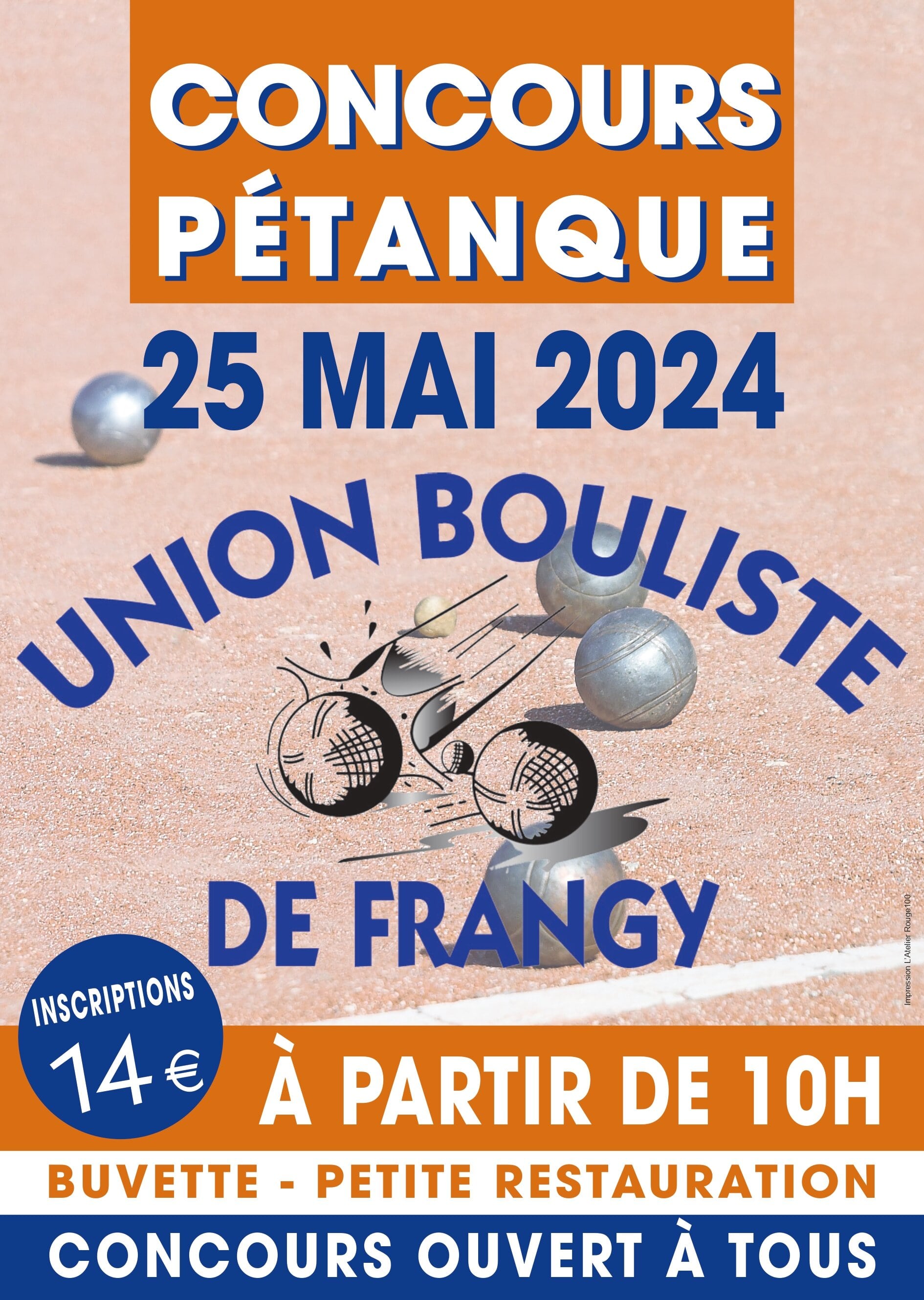 Concours en Doublette le 25 mai 2024 - Frangy - 74270