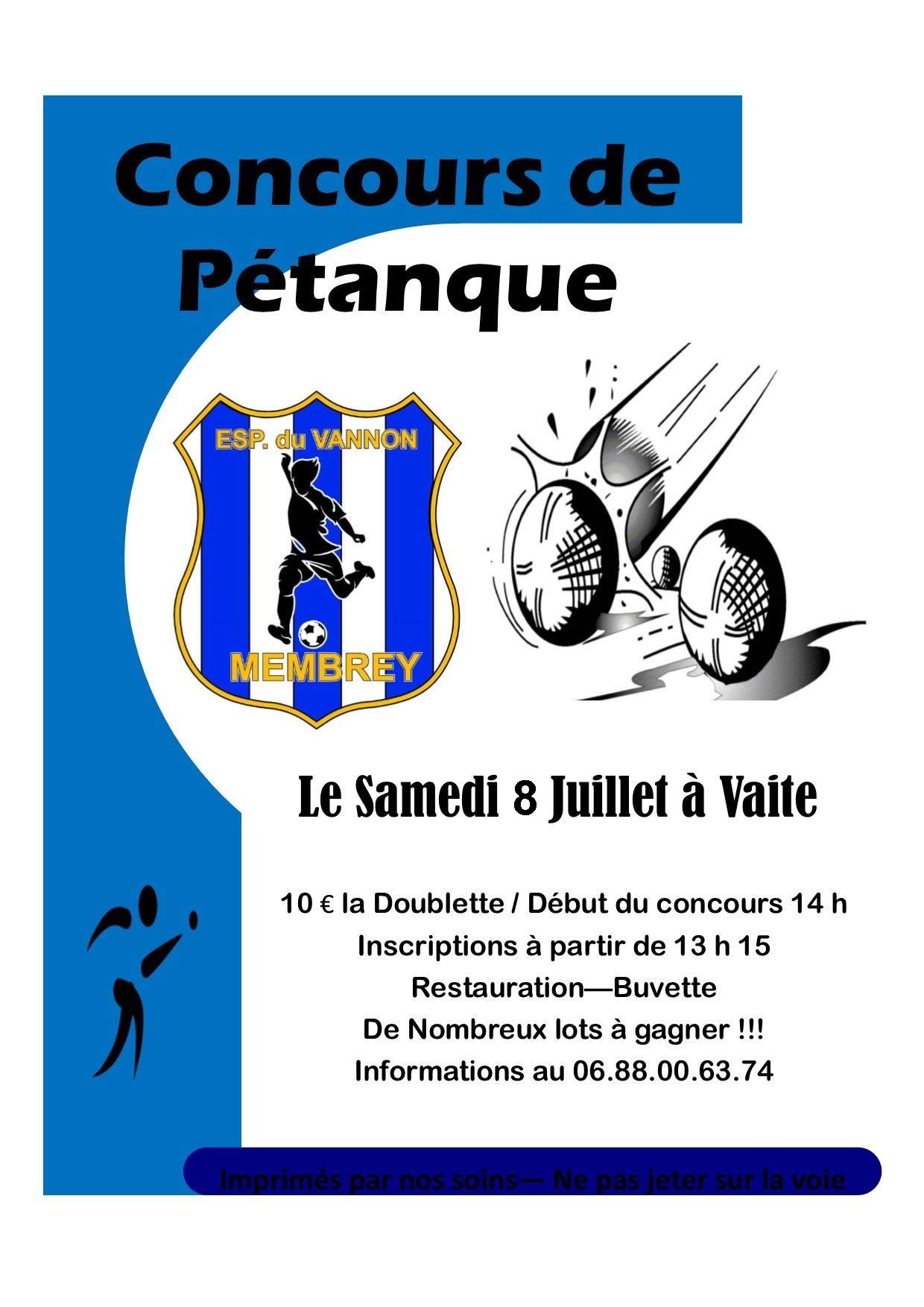 Concours De Pétanque Ouvert à Tous En Lot-et-garonne Concours de pétanque Ouvert à tous - Vaite - 08 juillet 2017 - Doublette