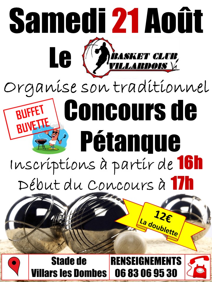 Concours De Pétanque Ouvert à Tous En Lot-et-garonne Concours de pétanque Ouvert à tous - Villars-les-Dombes - 21 août 2021