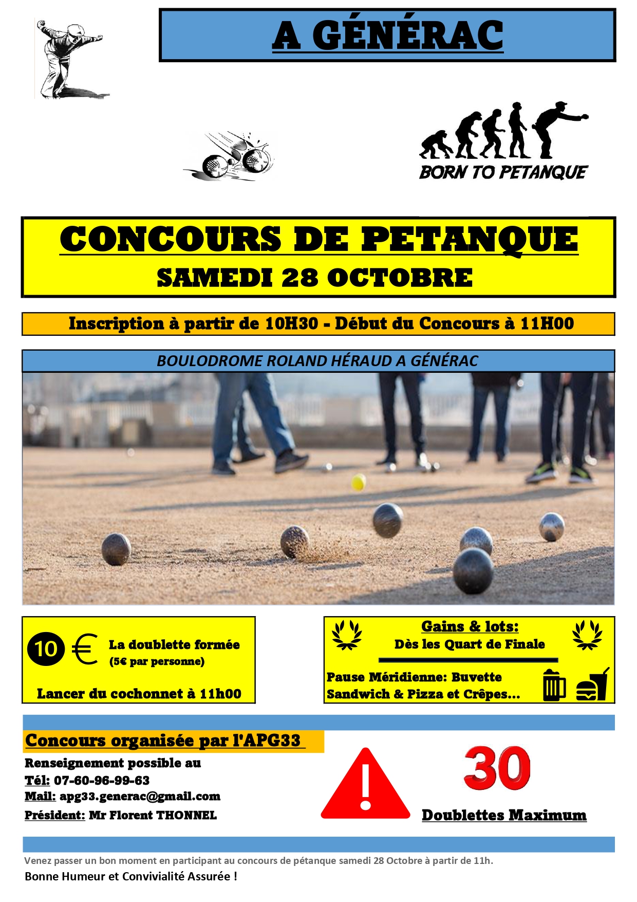 Concours de Pétanque - Evènement du club de pétanque APG33