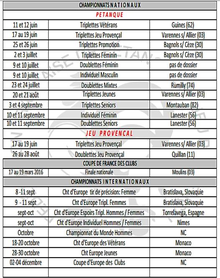 Les dates de championnats 2016 Pétanque - Actualité - Petanque Generation