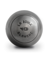 Boule de pétanque La boule blanche Inox Striée