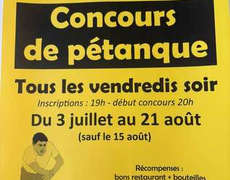 Concours en Doublette le 3 juillet 2026 - Alboussière - 07440