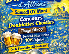 Concours en Doublette le 7 mars 2026 - Alleins - 13980