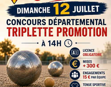 Concours en Triplette le 12 juillet 2026 - BAIXAS BOULING CLUB SPORTIF