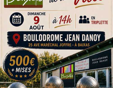 Concours en Triplette le 9 août 2026 - BAIXAS BOULING CLUB SPORTIF