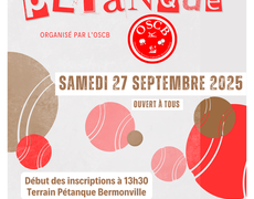 Concours en Doublette le 27 septembre 2025 - Bermonville - 76640