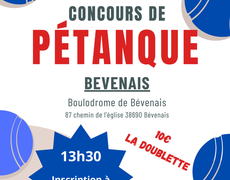 Concours en Doublette le 24 mai 2025 - Bévenais - 38690
