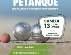 Concours en Doublette le 13 juin 2026 - Binges - 21270