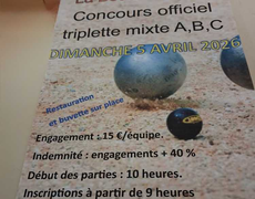 Concours en Triplette Mixte le 5 avril 2026 - Bort-l'Étang - 63190