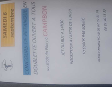 Concours en Doublette le 6 septembre 2025 - Campbon - 44750