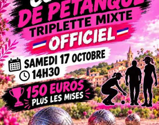 Concours en Triplette Mixte le 17 octobre 2026 - Cazouls les beziers