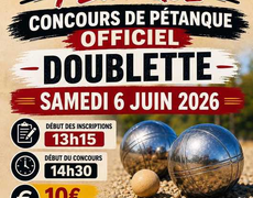 Concours en Doublette le 6 juin 2026 - CHAMPEIX