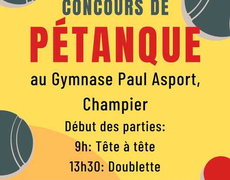 Concours de pétanque Ouvert à tous - Champier