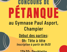 Concours de pétanque Ouvert à tous - Champier