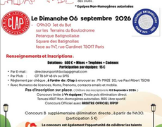 Concours en Doublette le 6 septembre 2026 - CLAP
