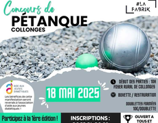 Concours en Doublette le 18 mai 2025 - Collonges - 01550