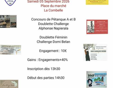 Concours en Doublette le 5 septembre 2026 - COMBELLOISE