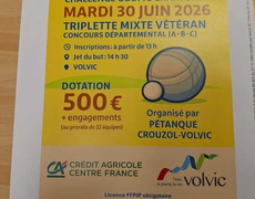 Concours de pétanque Officiel Vétéran - Crouzol à volvic