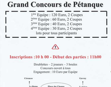 Concours en Doublette le 3 août 2025 - Folligny - 50320