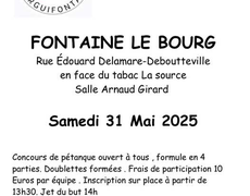 Concours en Doublette le 31 mai 2025 - Fontaine-le-Bourg - 76690
